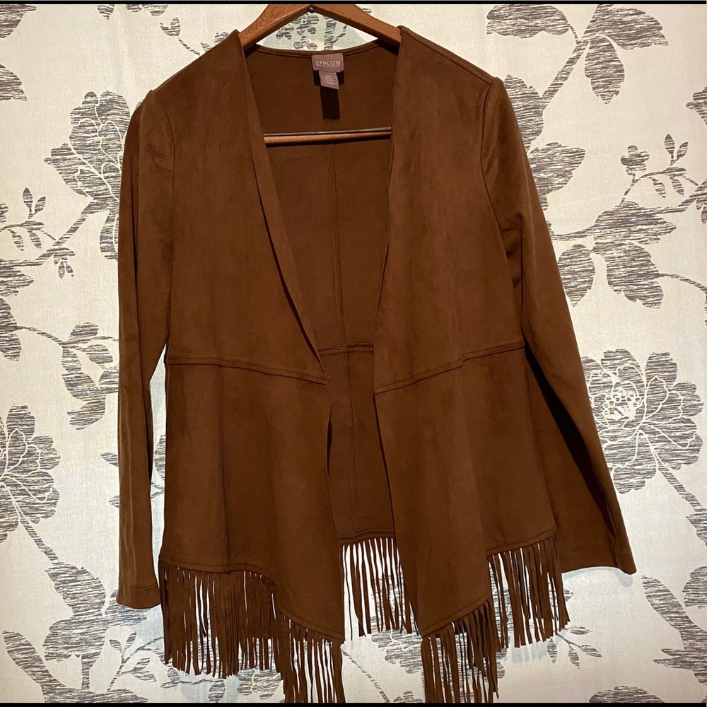 Chico’s Western Boho Fringe Jacket